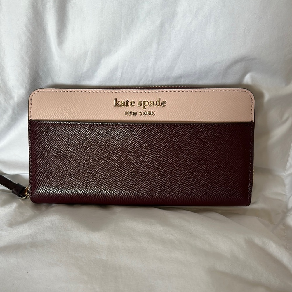 Kate Spade Pink and burgundy Leather Wallet